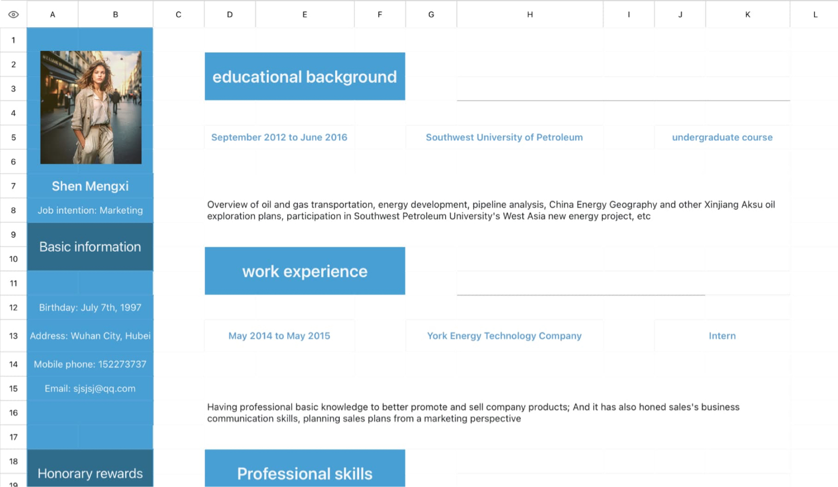 Marketing job resume 1